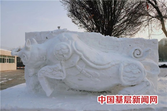 新消防员培训丨精美雪雕扮靓营区